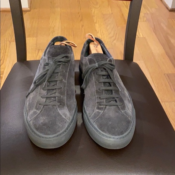 common projects dark grey suede